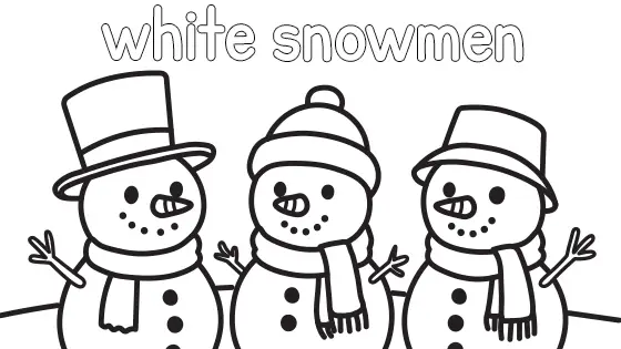 White Snowmen Coloring Page