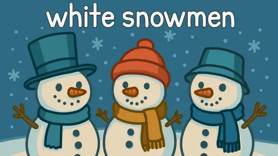 White Snowmen Printable