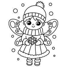 Winter Fairy Coloring Page