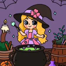Witches Cauldron Coloring Page