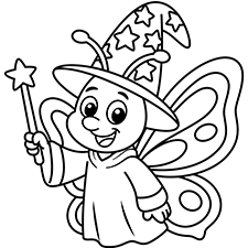 Wizard Butterfly Coloring Page