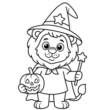 Mummy & Baby Lion Coloring Page Black & White