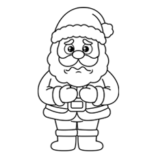 Worried Santa Coloring Page