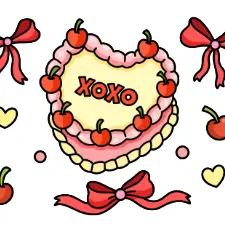 XOXO Cake Coloring Page