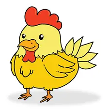 Yellow Chicken Coloring Page Color