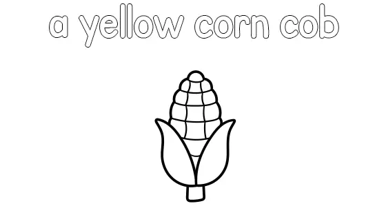 A Yellow Corn Cob Coloring Page