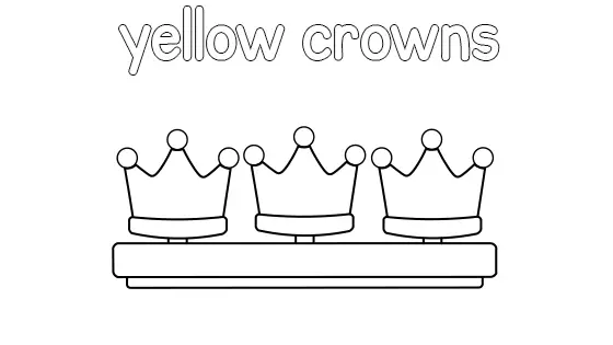 Yellow Crowns Coloring Page