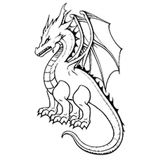 Yellow Dragon Coloring Page Black & White