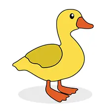 Yellow Duck Coloring Page