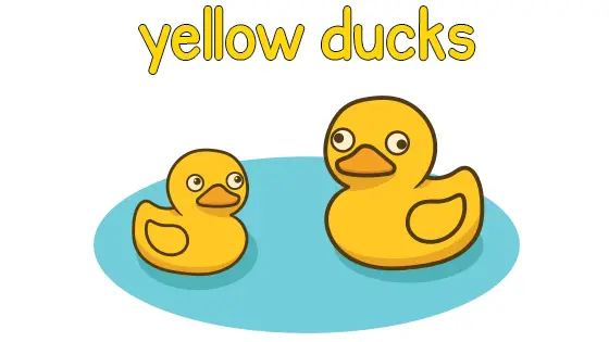 Yellow Ducks Coloring Page