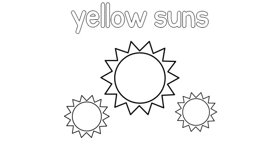 Yellow Suns Coloring Page