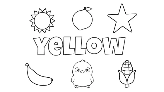 Yellow Things in Nature Coloring Page