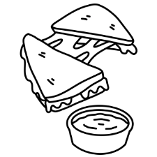 Yummy Grilled Cheese Coloring Page