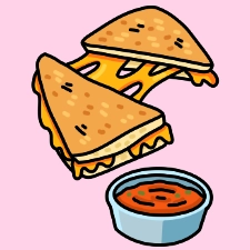 Yummy Grilled Cheese Coloring Page