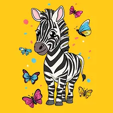 Zebra With Butterflies Coloring Page Color