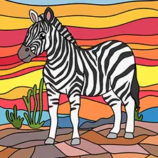 Zebra In The Desert Coloring Page Color