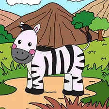 Zebra In A Field Coloring Page Color